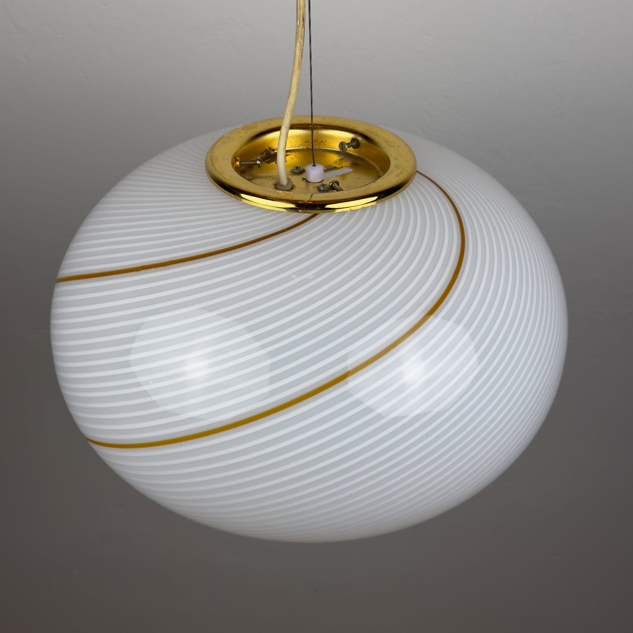 Classic swirl murano pendant lamp Vetri Murano, Italy 1970s
