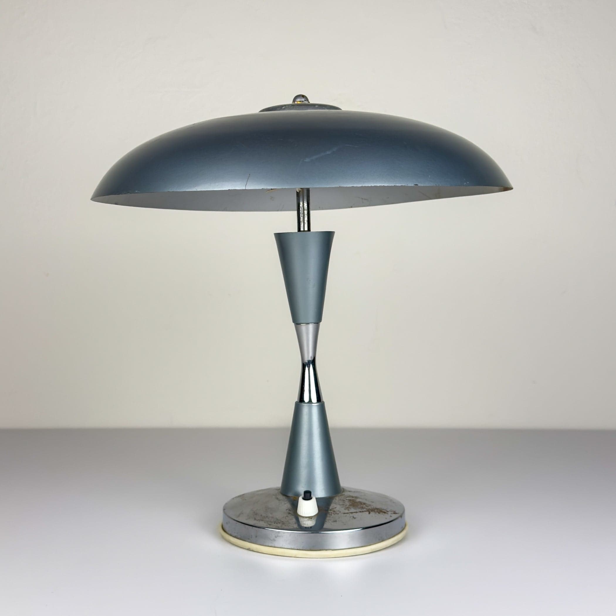 Grey industrial metal desk lamp Italy, 1960s