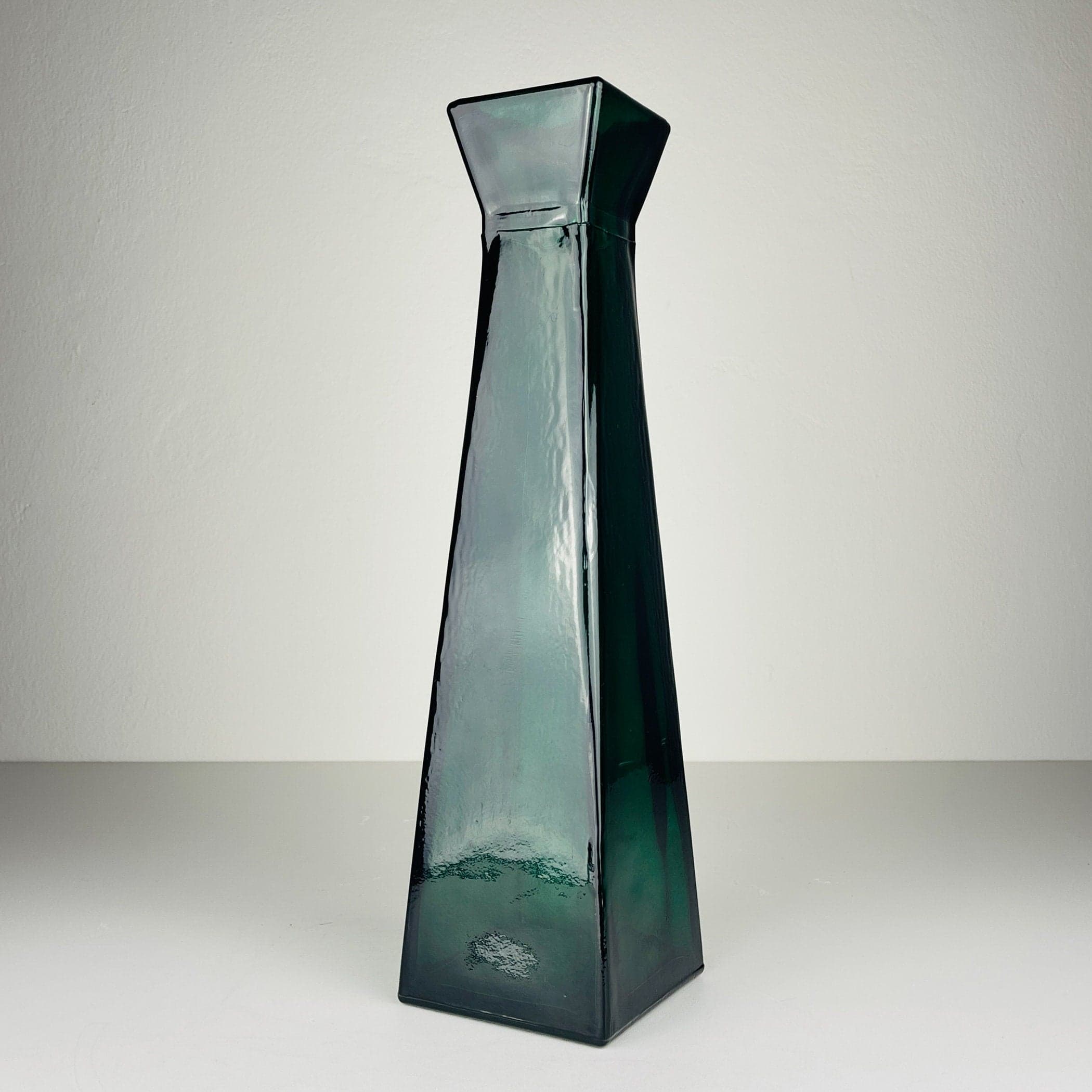 Vintage green bottle glass vase, Italy, 1980s