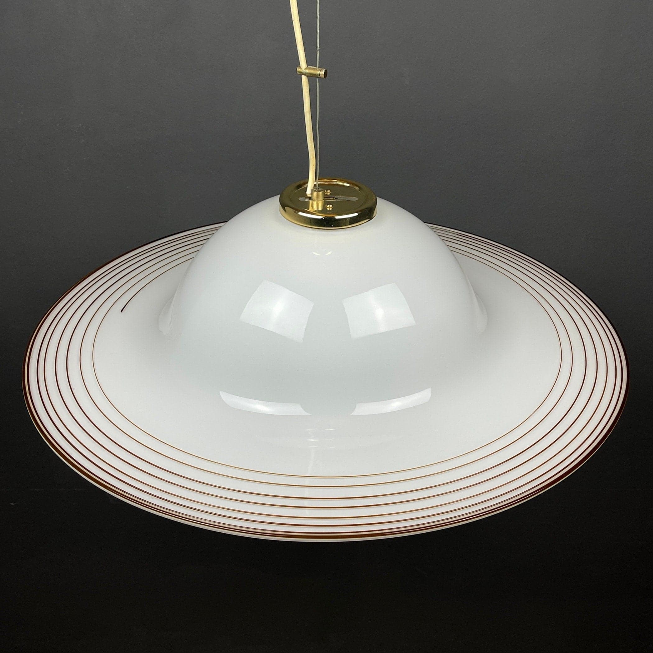 Vintage large murano glass pendant lamp Italy 1970s Mid-century lighting Retro home decor