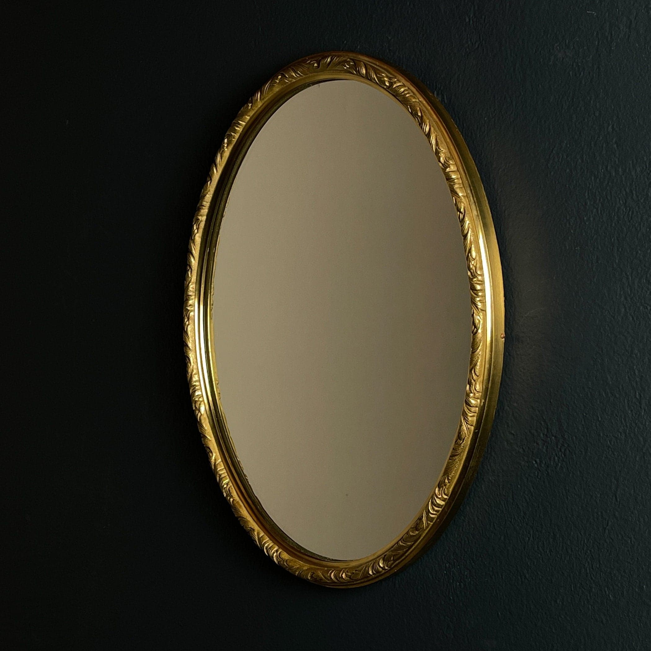 Vintage Mirror in brass frame, Italy 1950s, Retro home decor