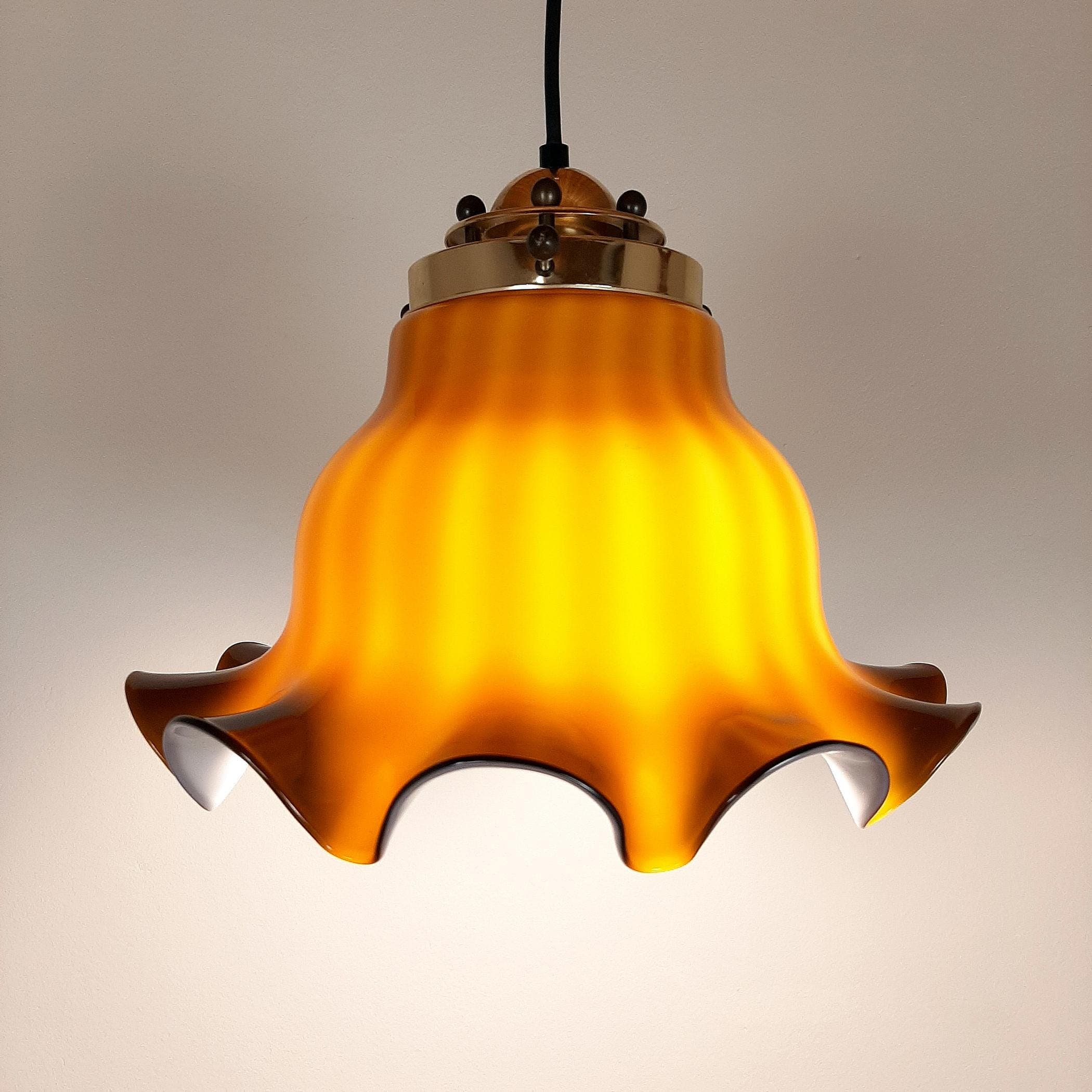 Vintage Pendant Lamp Petticoat by Peill & Putzler, Germany, 1970s